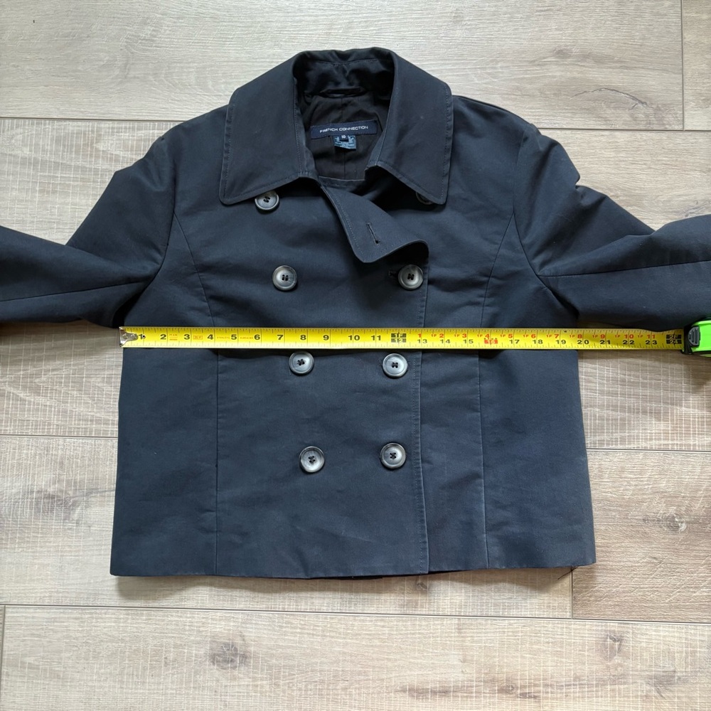 French Connection Cropped Navy Trench - Picture 4 of 7